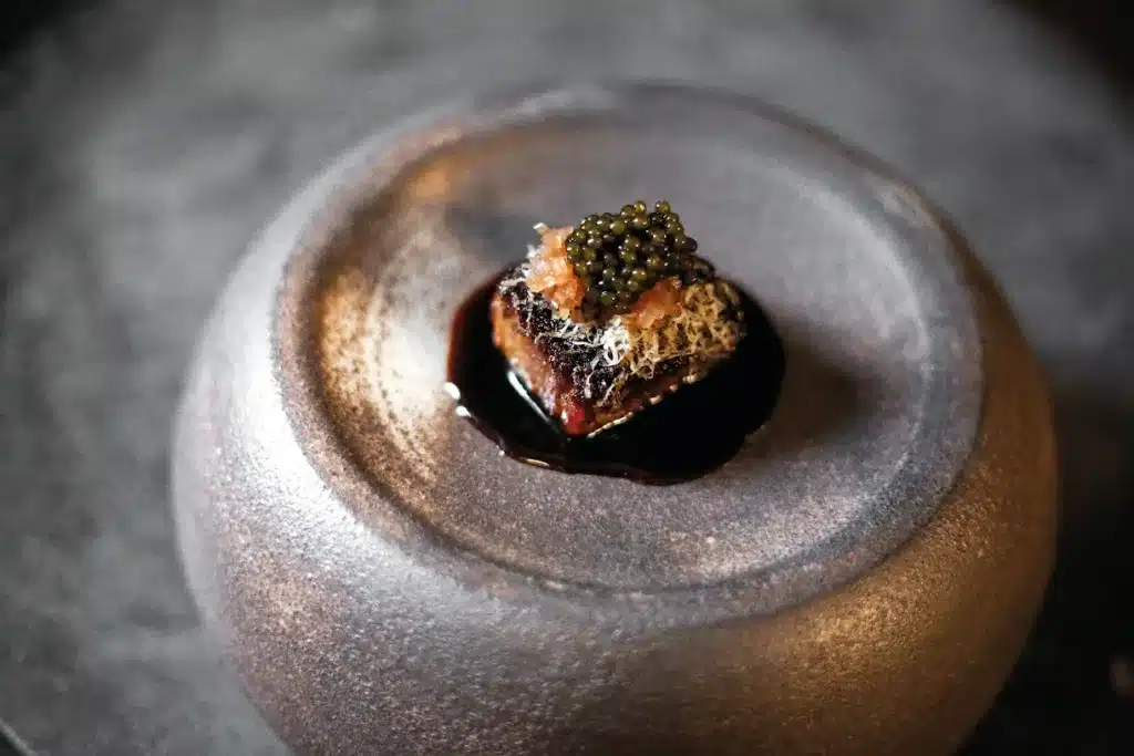 Beef short rib topped with N25 caviar and truffle