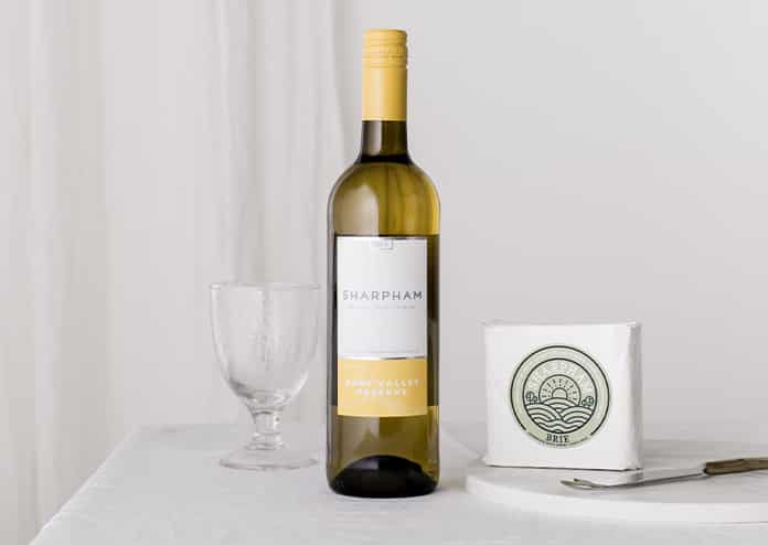 Sharpham cheese and wine gift