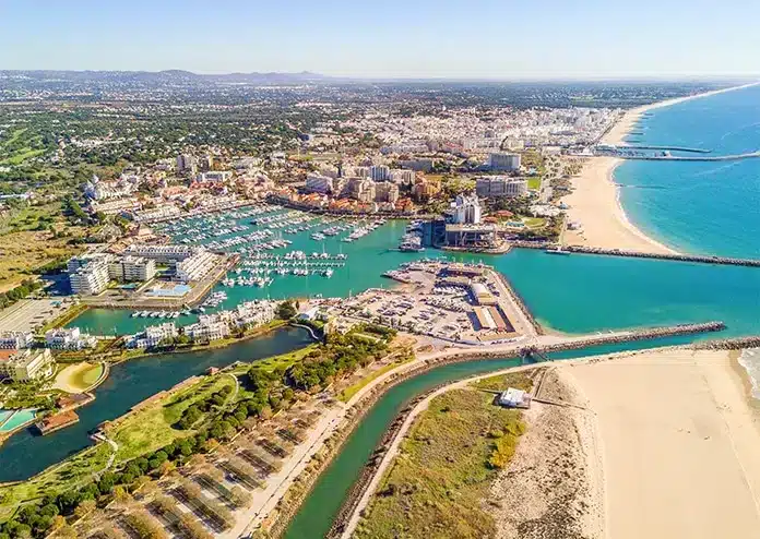 aerial view of the town of Vilamoura